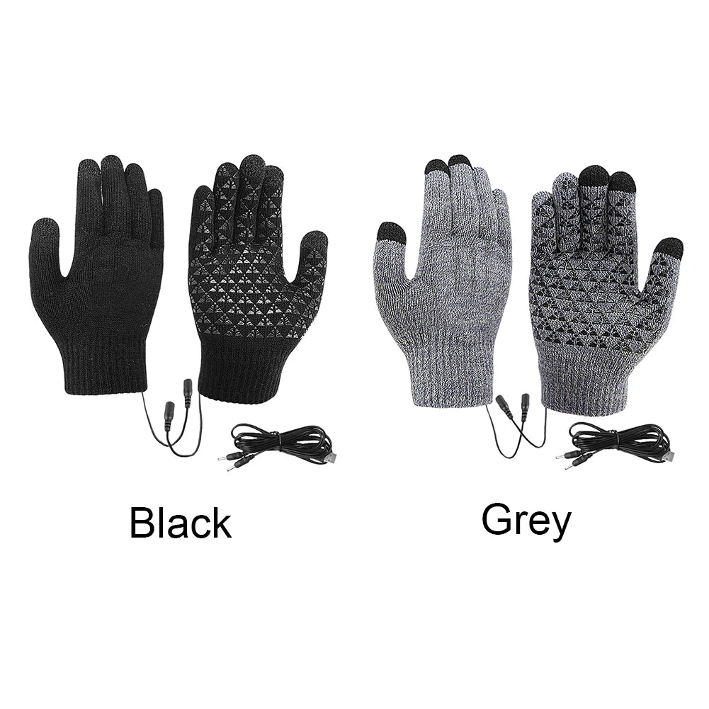 USB Heated Knitted Winter Gloves