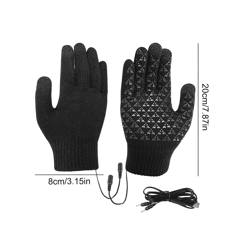 USB Heated Knitted Winter Gloves