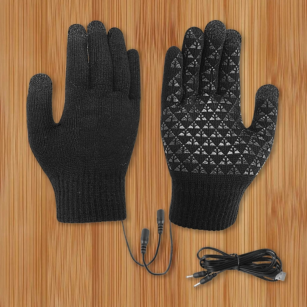 USB Heated Knitted Winter Gloves