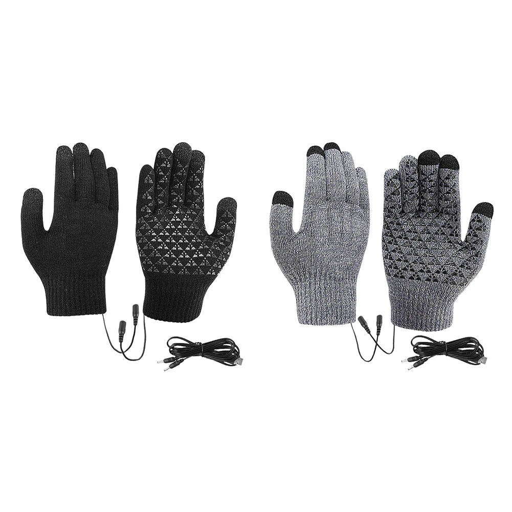 USB Heated Knitted Winter Gloves