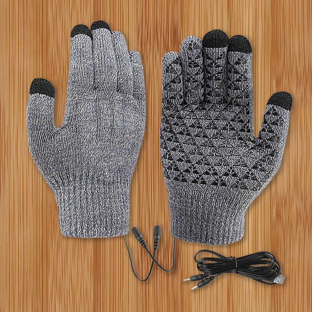 USB Heated Knitted Winter Gloves