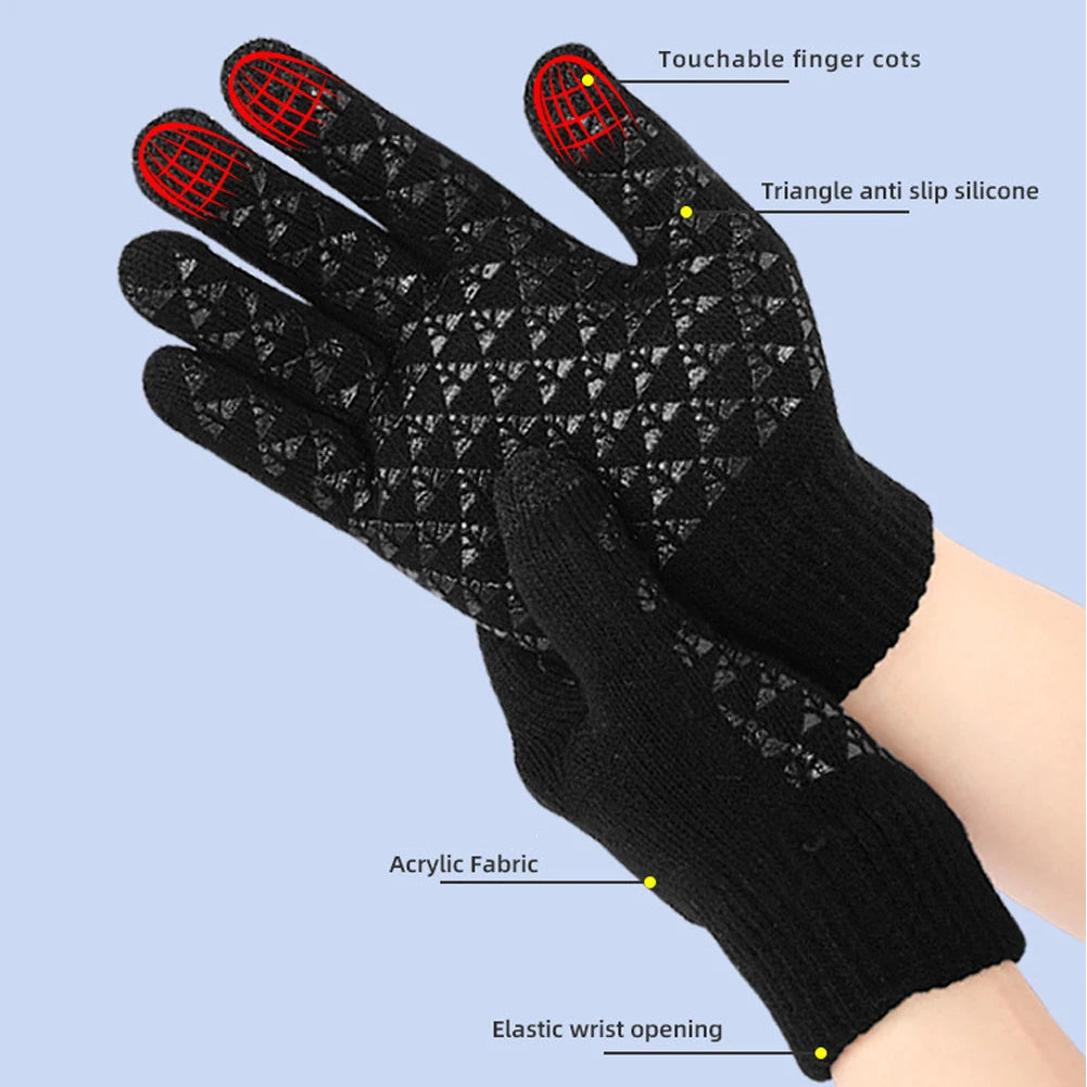 USB Heated Knitted Winter Gloves