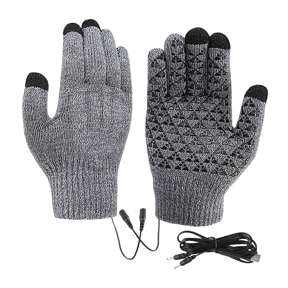 USB Heated Knitted Winter Gloves