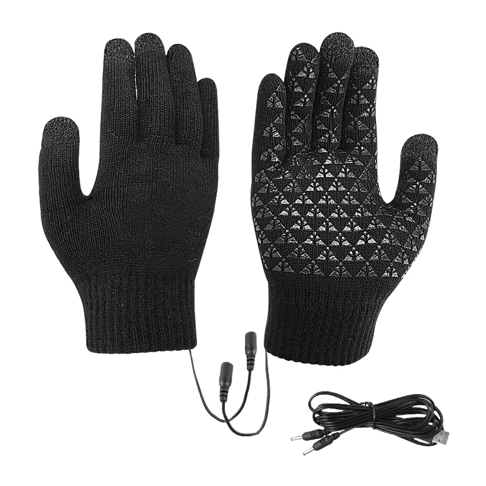 USB Heated Knitted Winter Gloves